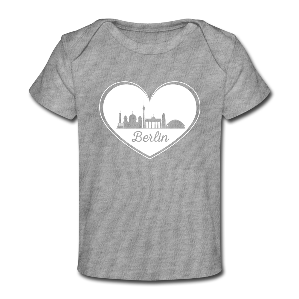 I love Berlin weiß - Baby Bio T-Shirt - Grau meliert