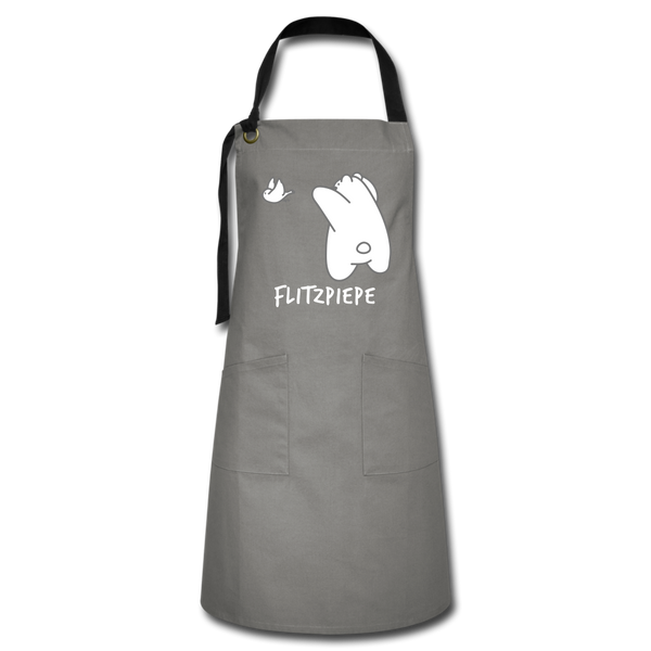 Flitzpiepe - Kontrastschürze - Anthrazit/Schwarz