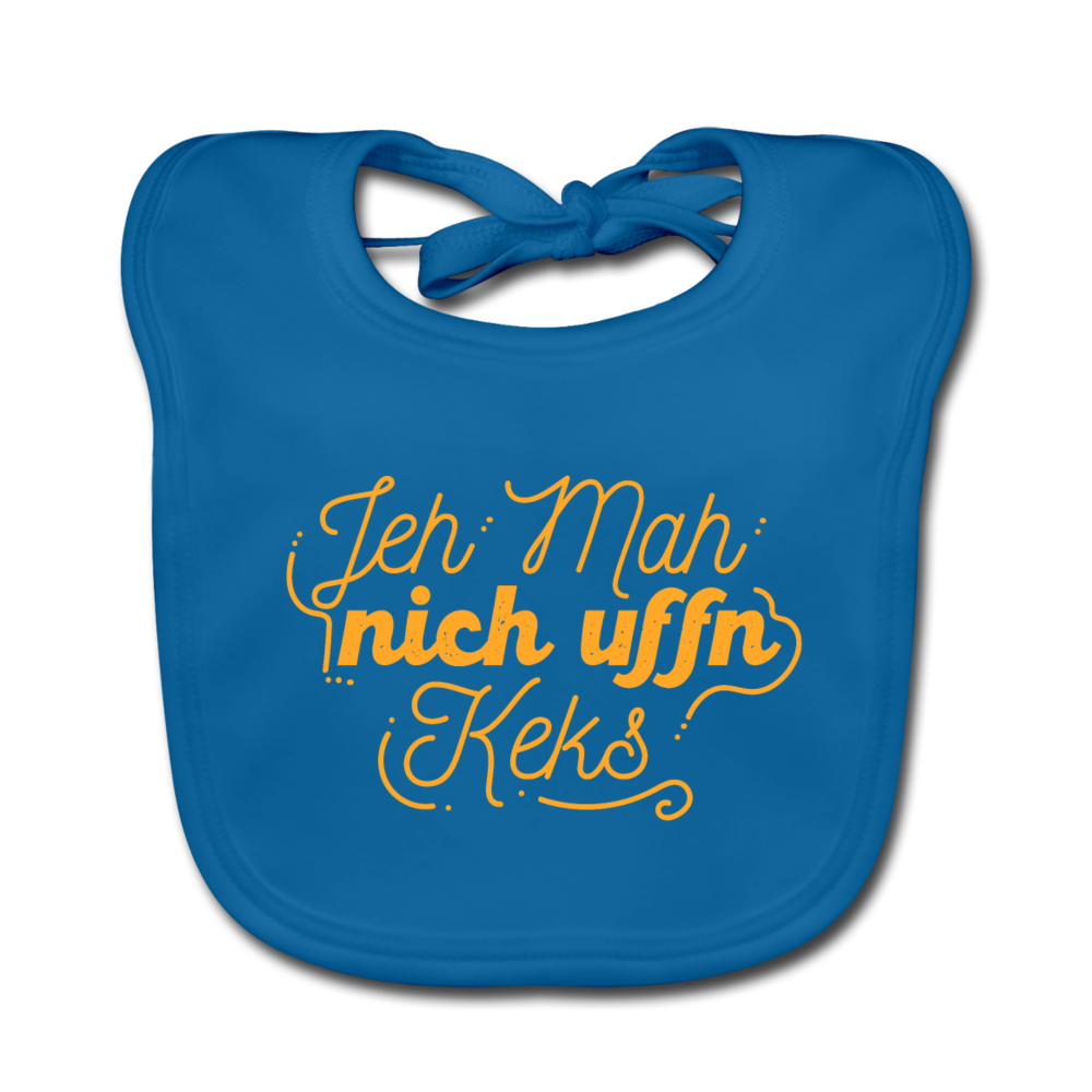 Jeh mah nich uffn Keks gelb - Lätzchen - Pfauenblau