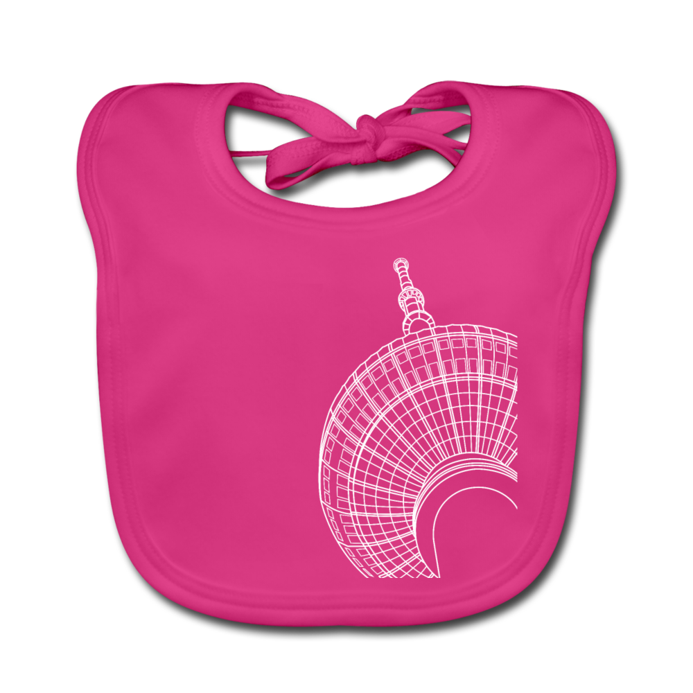 Der Turm von unten - weiß - Lätzchen - Fuchsia