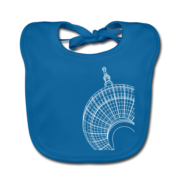 Der Turm von unten - weiß - Lätzchen - Pfauenblau