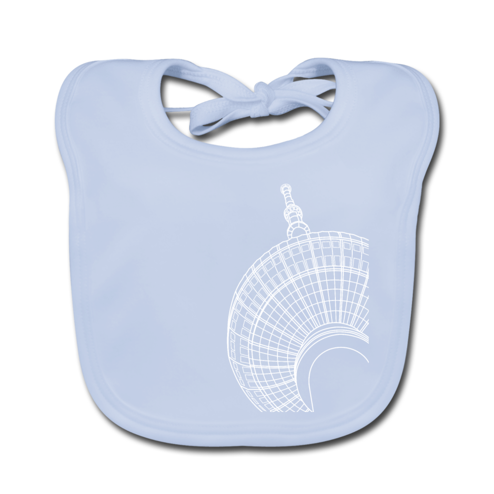 Der Turm von unten - weiß - Lätzchen - sky Blue