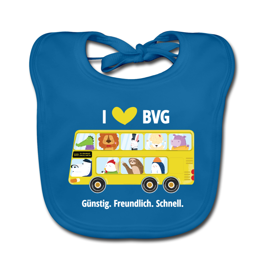 I love BVG - Lätzchen - Pfauenblau