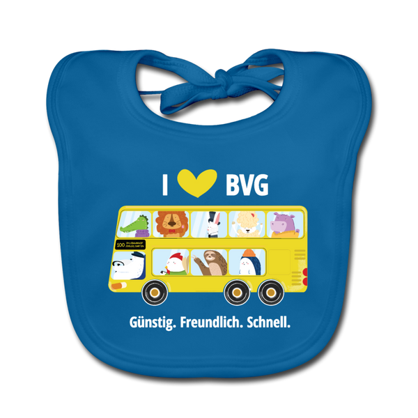 I love BVG - Lätzchen - Pfauenblau