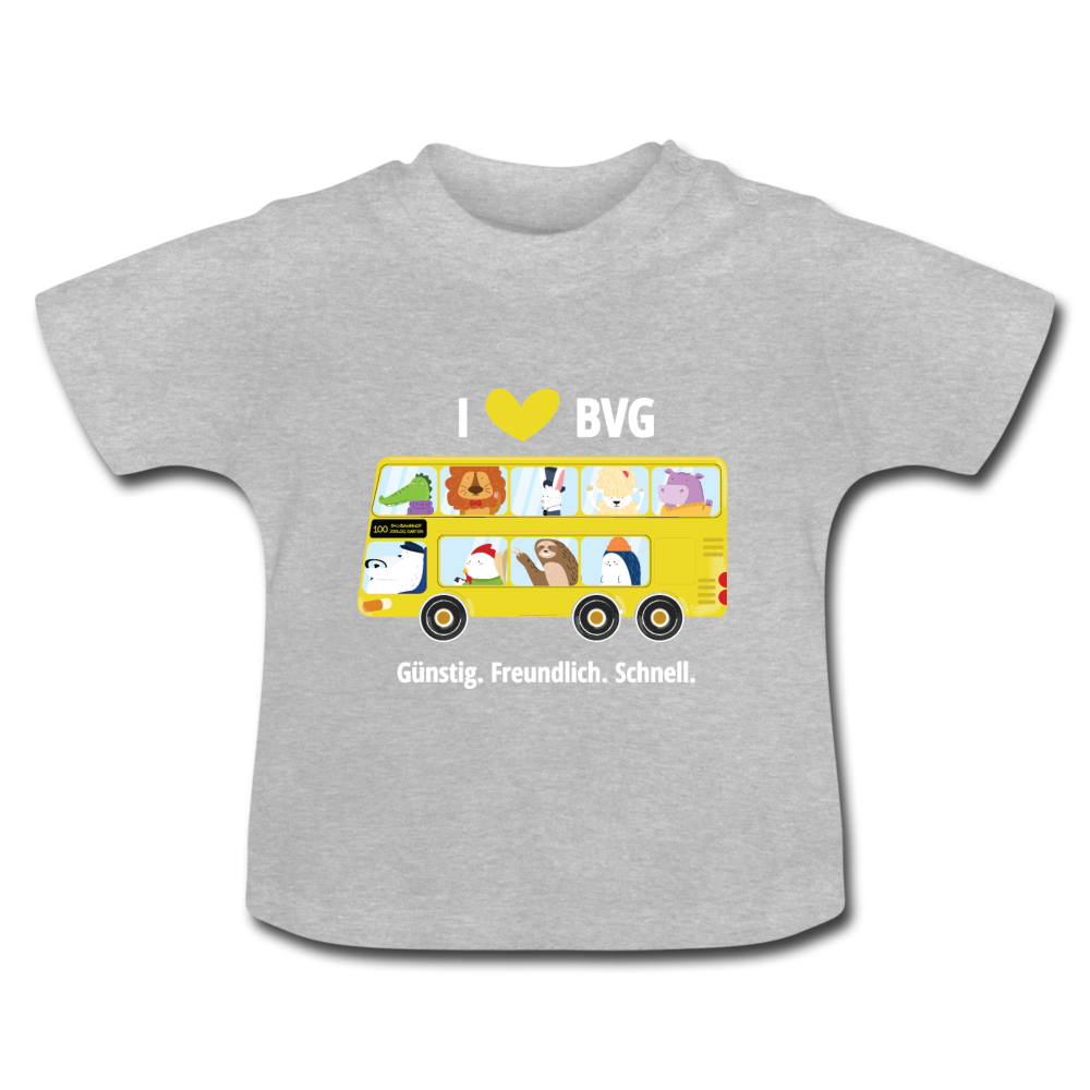 I love BVG - Baby T-Shirt - Grau meliert