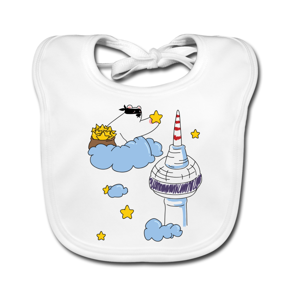 Berliner Bär bei Nacht - Lätzchen - Weiß