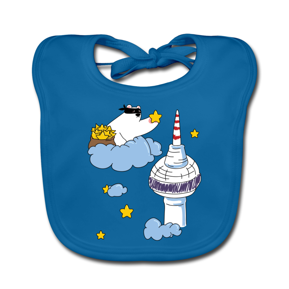 Berliner Bär bei Nacht - Lätzchen - Pfauenblau