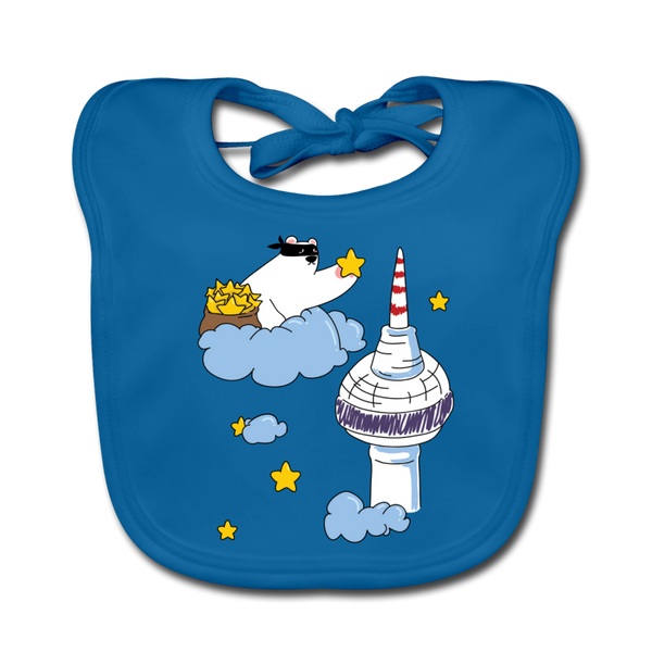 Berliner Bär bei Nacht - Lätzchen - Pfauenblau