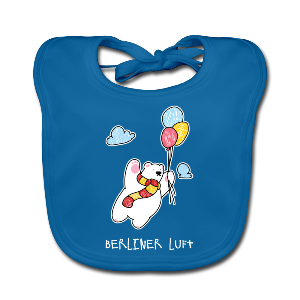 Der Bär fliegt - Lätzchen - Pfauenblau