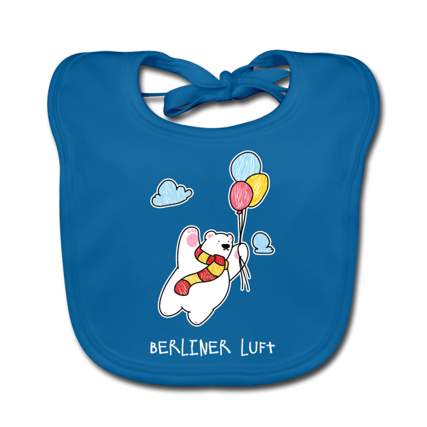 Der Bär fliegt - Lätzchen - Pfauenblau