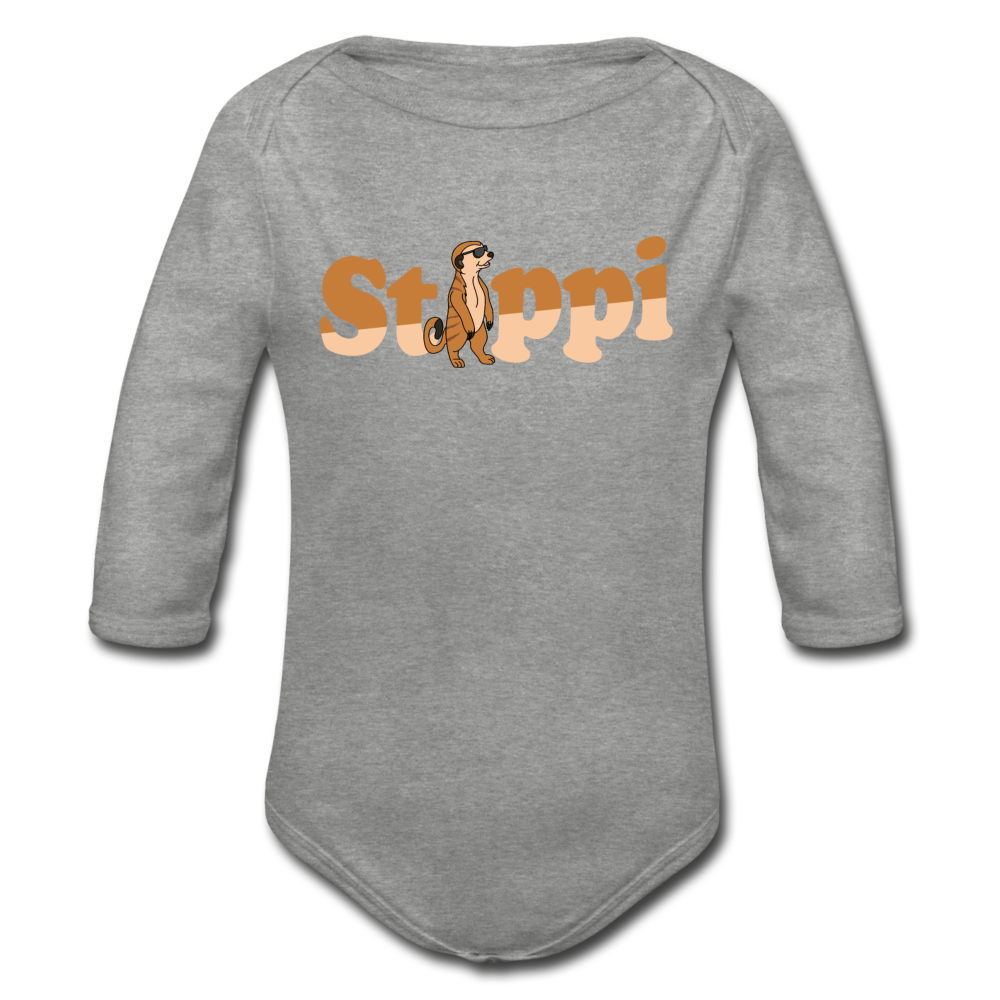 Stippi - Bio-Langarmbody - Grau meliert