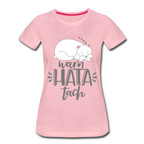 T-Shirt mit dem Motiv Warn hata Tach auf schlichtem Hintergrund.