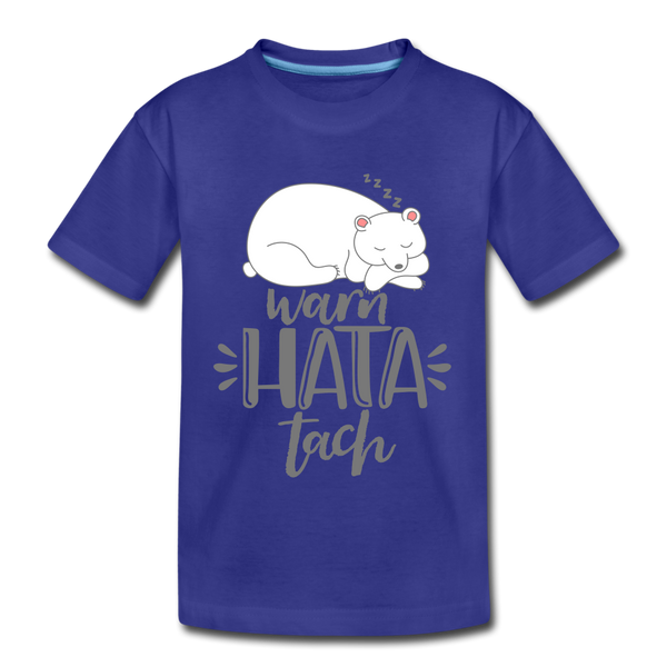 T-Shirt mit dem Motiv Warn hata Tach als Berliner Schriftzug.