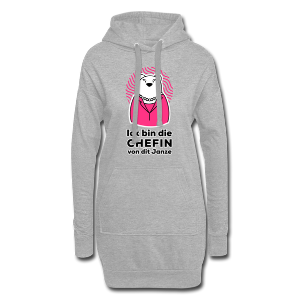 Chefin - Hoodie-Kleid - Grau meliert
