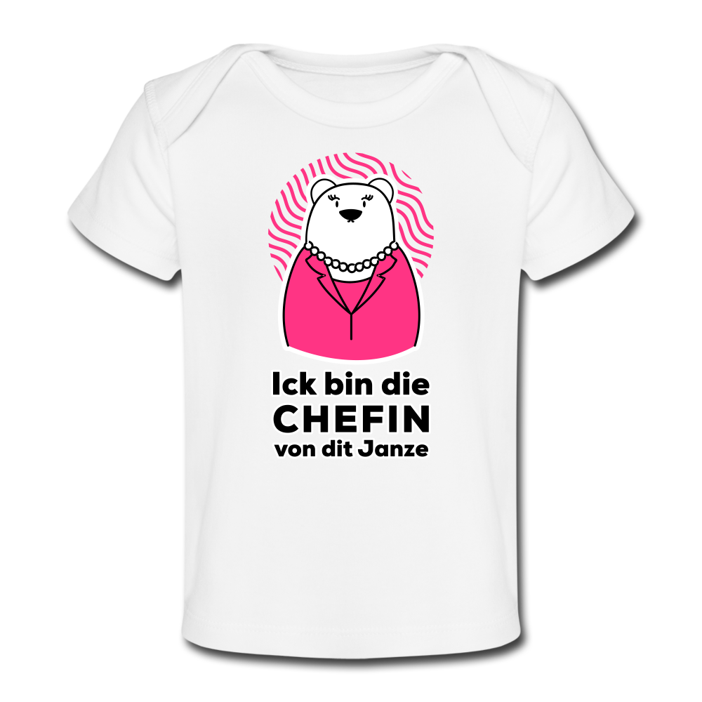 Chefin - Baby Bio T-Shirt - Weiß