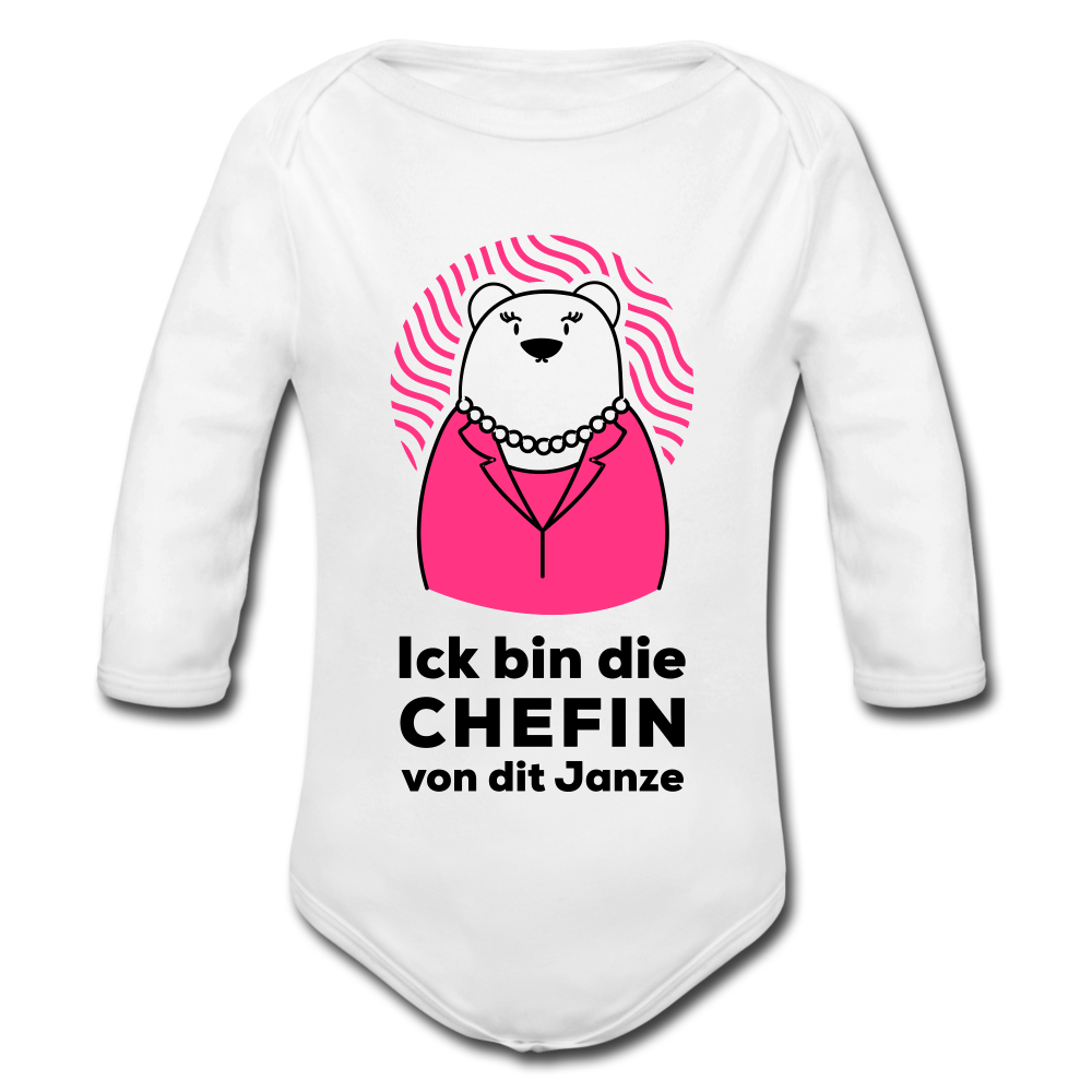 Chefin - Bio-Langarmbody - Weiß
