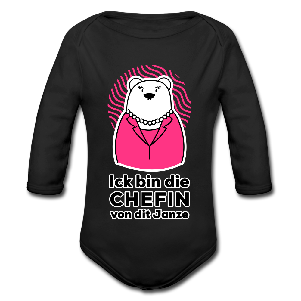 Chefin - Bio-Langarmbody - Schwarz