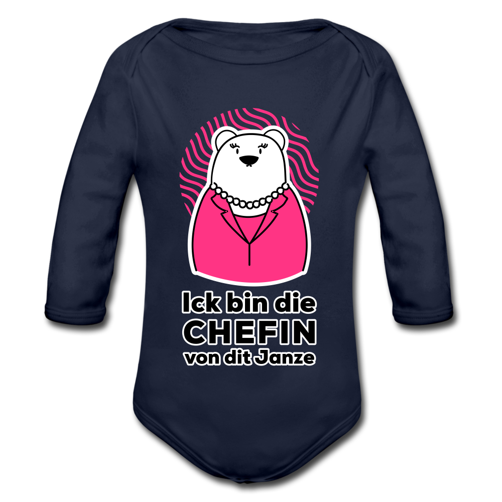 Chefin - Bio-Langarmbody - Dunkelnavy