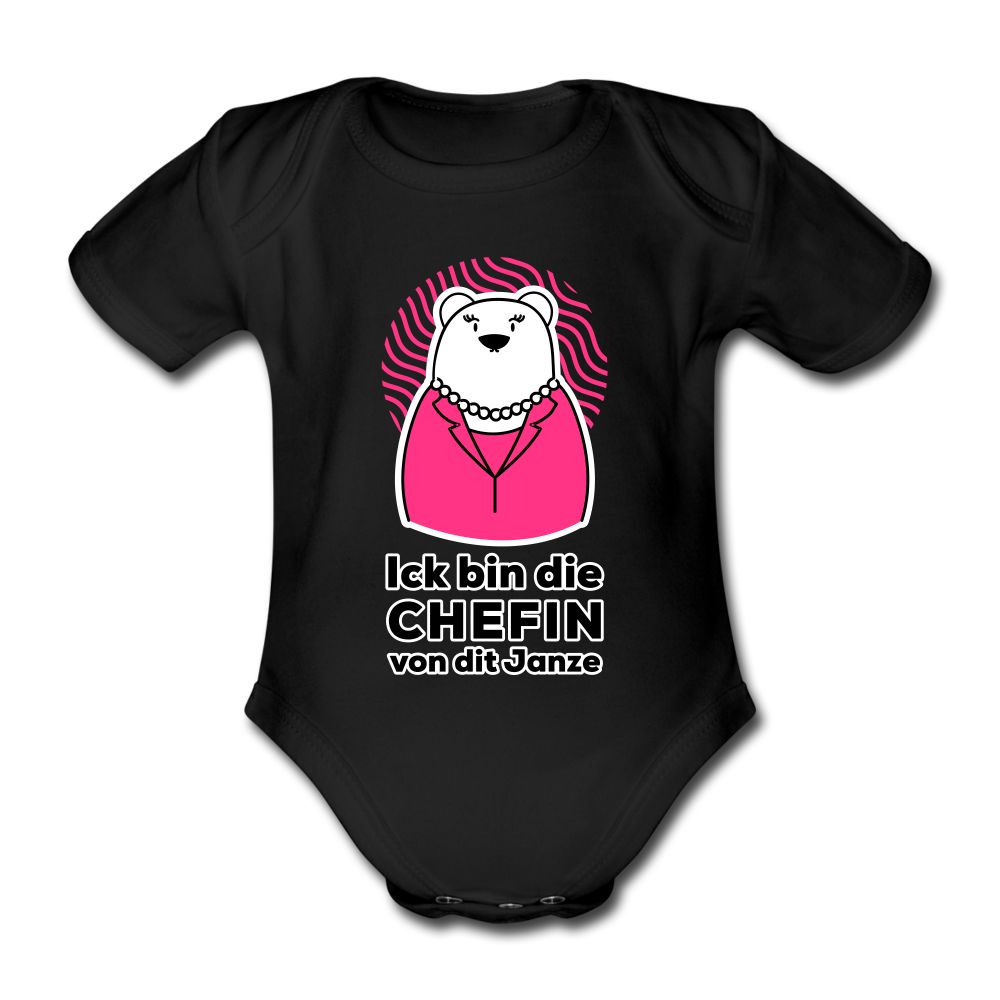 Chefin - Bio-Kurzarmbody - Schwarz