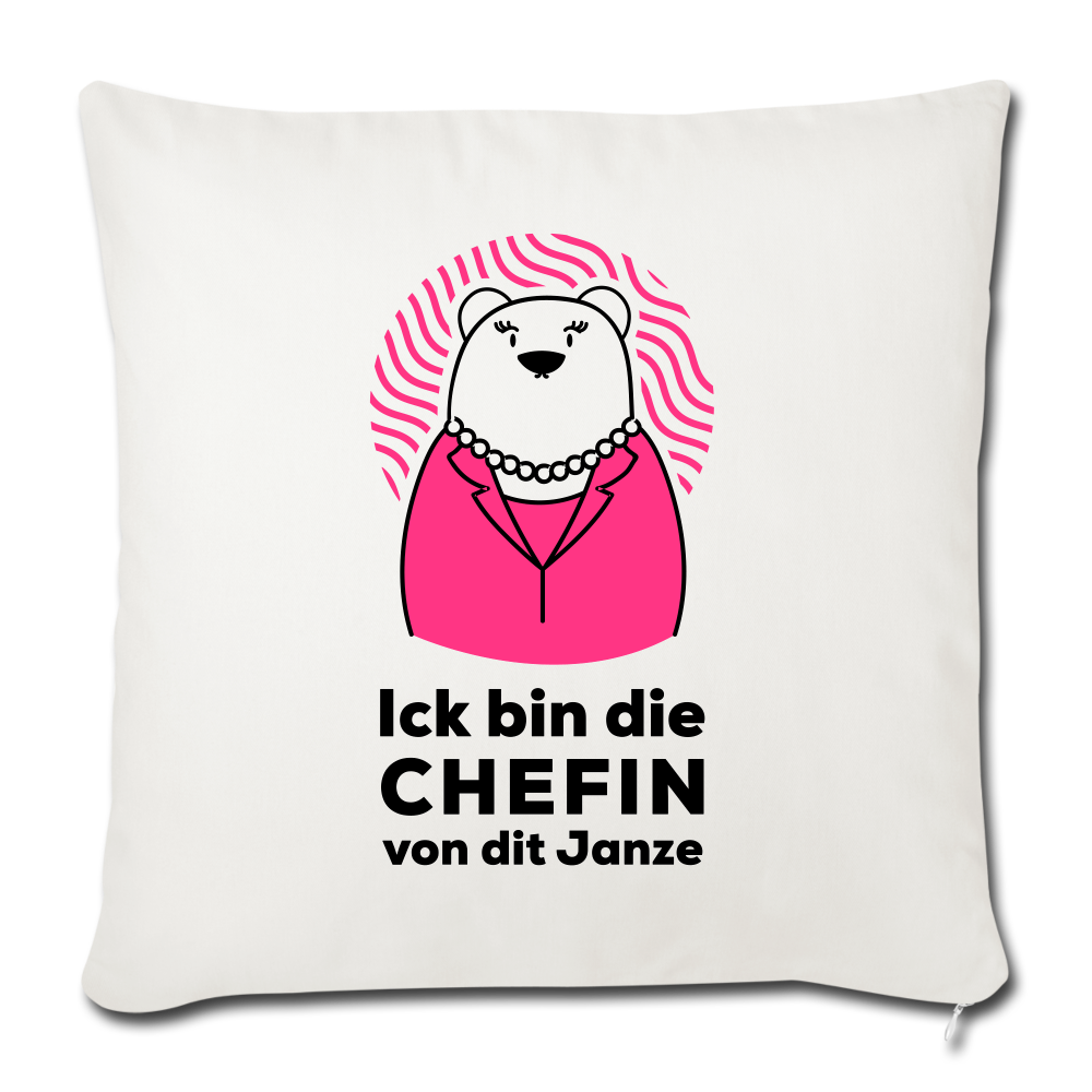 Chefin - Sofakissen mit Füllung (45 x 45 cm) - Naturweiß