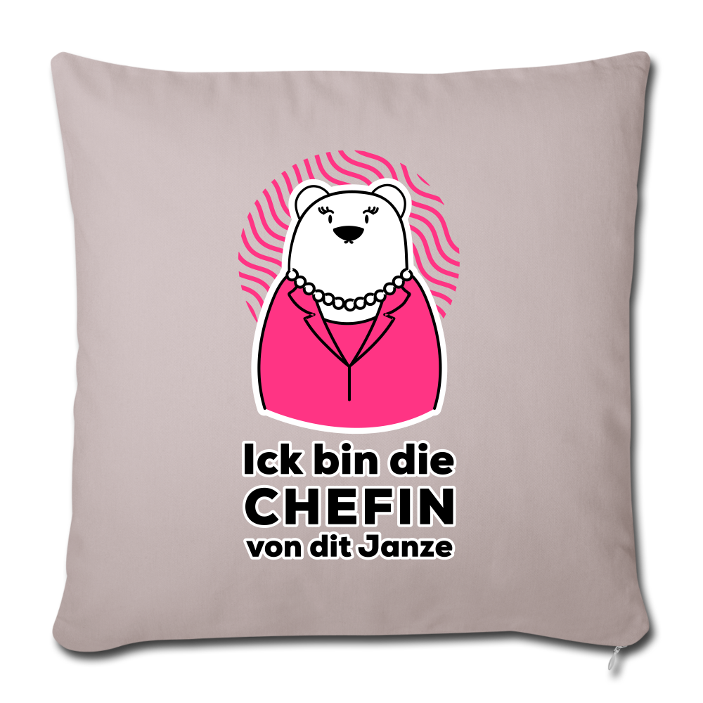 Chefin - Sofakissen mit Füllung (45 x 45 cm) - helles Taupe