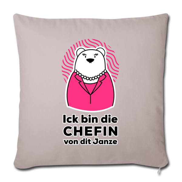 Chefin - Sofakissen mit Füllung (45 x 45 cm) - helles Taupe