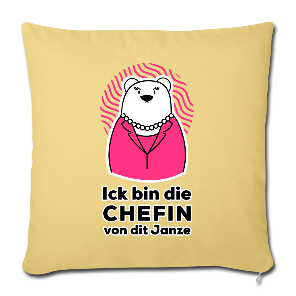 Chefin - Sofakissen mit Füllung (45 x 45 cm) - Hellgelb