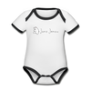 Janz Jenau - Baby Bio-Kurzarm-Kontrastbody - Weiß/Schwarz