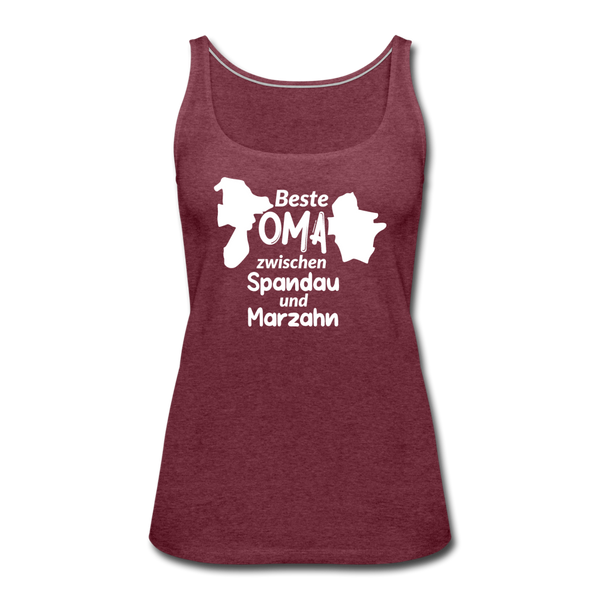 Beste Oma - Frauen Premium Tank Top - Bordeauxrot meliert