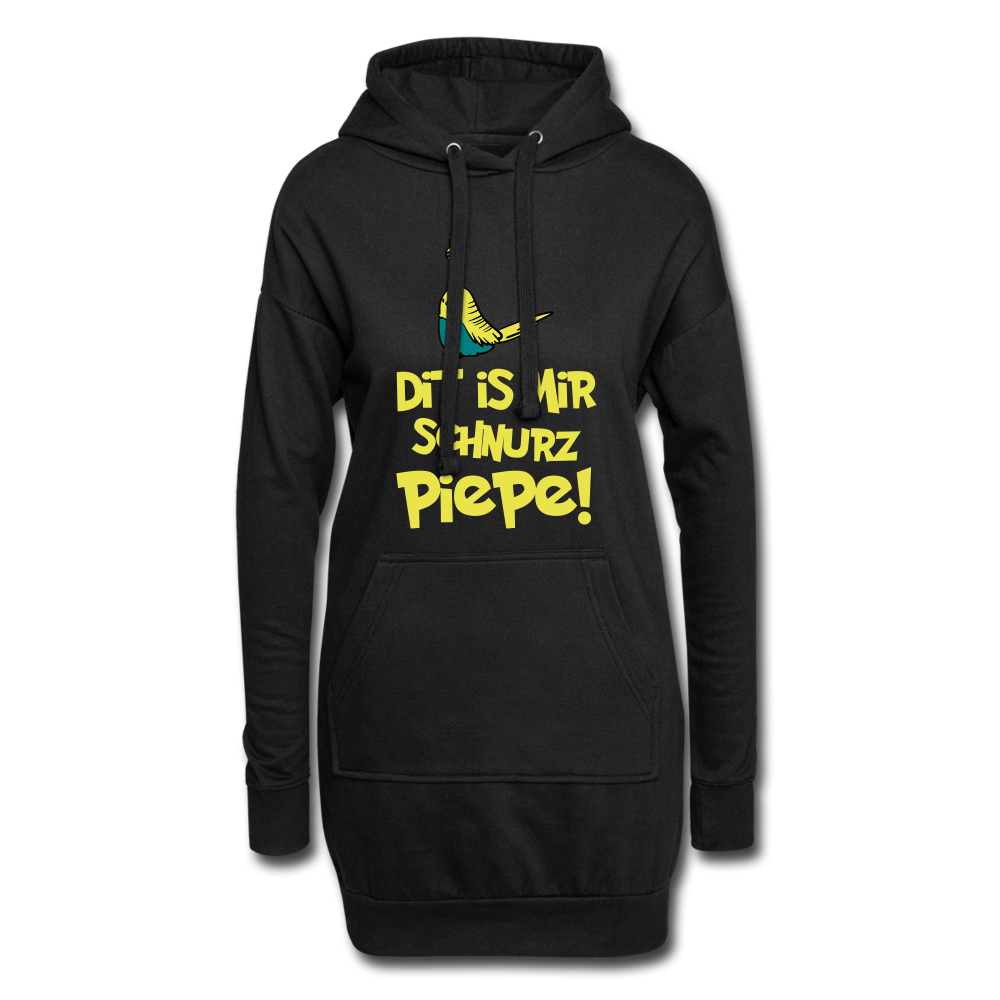 Schnurz Piepe mit Piep - Hoodie-Kleid - Schwarz