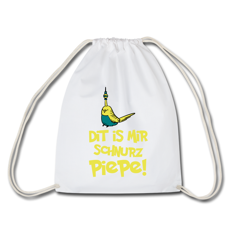 Schnurz Piepe mit Piep - Turnbeutel - Weiß