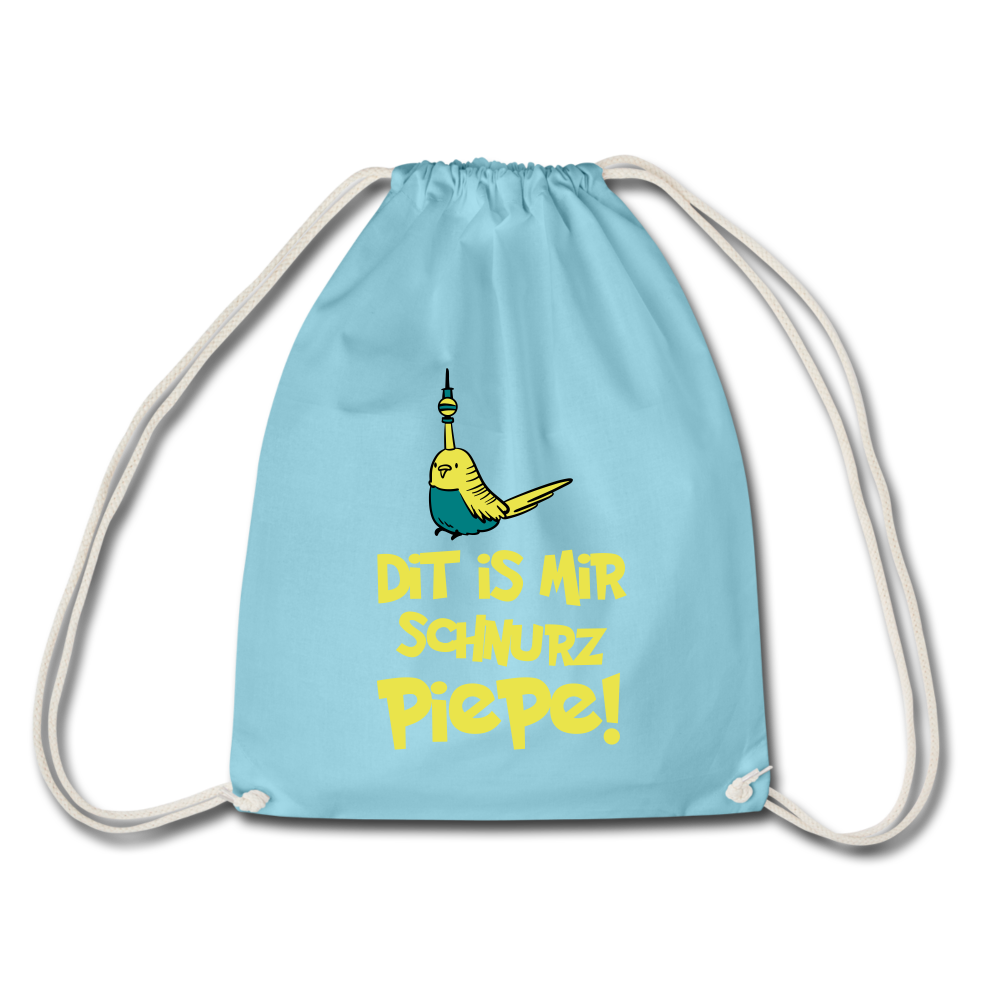 Schnurz Piepe mit Piep - Turnbeutel - Aqua