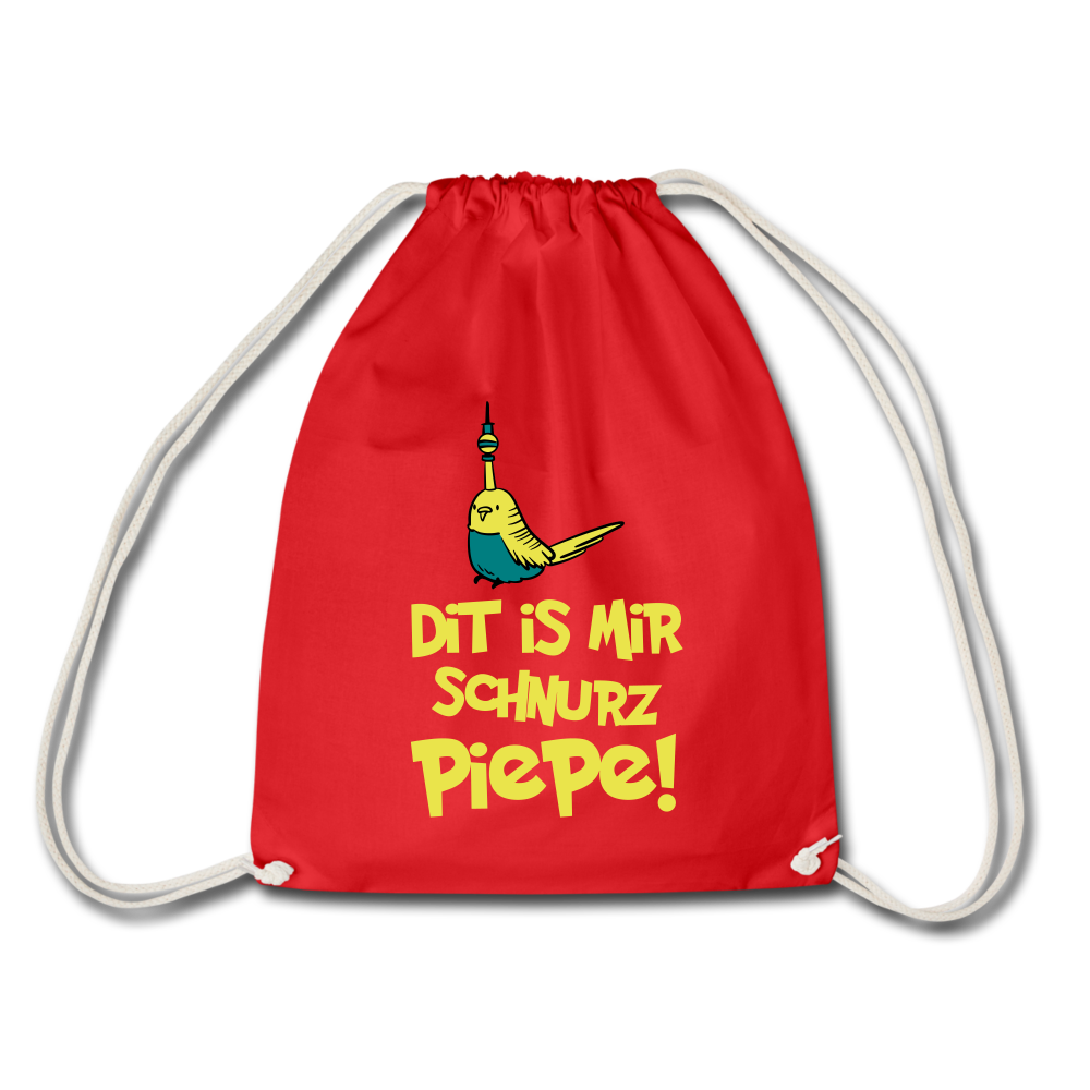 Schnurz Piepe mit Piep - Turnbeutel - Rot