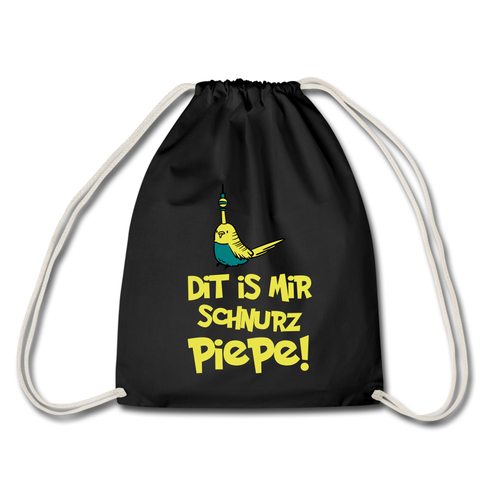 Schnurz Piepe mit Piep - Turnbeutel - Schwarz