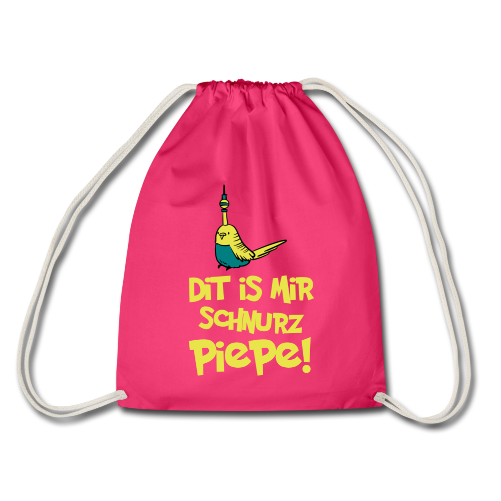 Schnurz Piepe mit Piep - Turnbeutel - Fuchsia