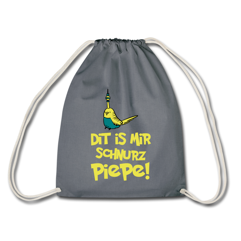 Schnurz Piepe mit Piep - Turnbeutel - Grau