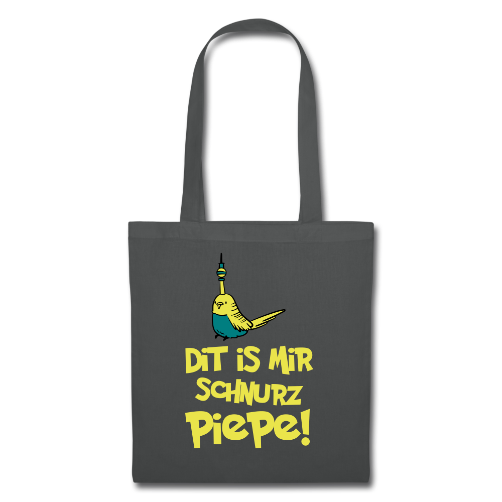 Schnurz Piepe mit Piep - Stoffbeutel - Graphite