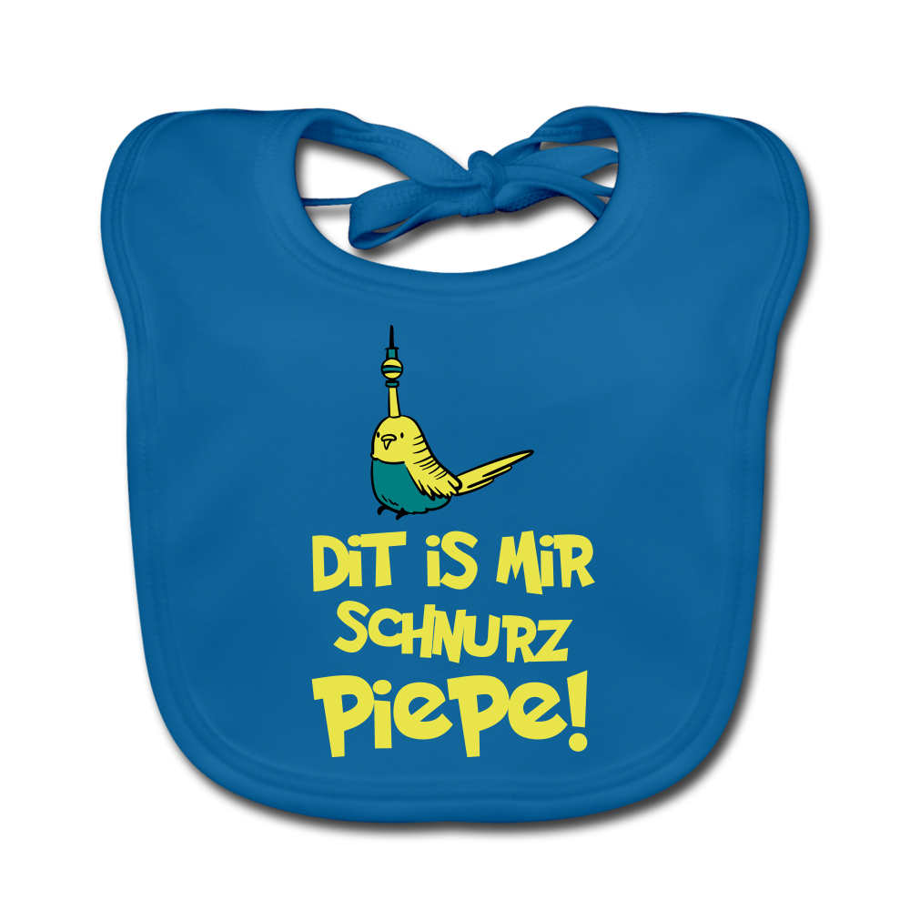 Schnurz Piepe mit Piep - Lätzchen - Pfauenblau