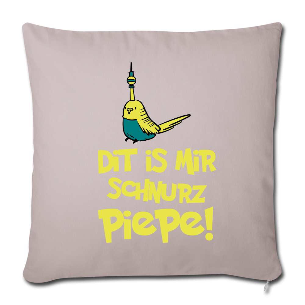 Schnurz Piepe mit Piep - Sofakissenbezug (45 x 45 cm) - helles Taupe