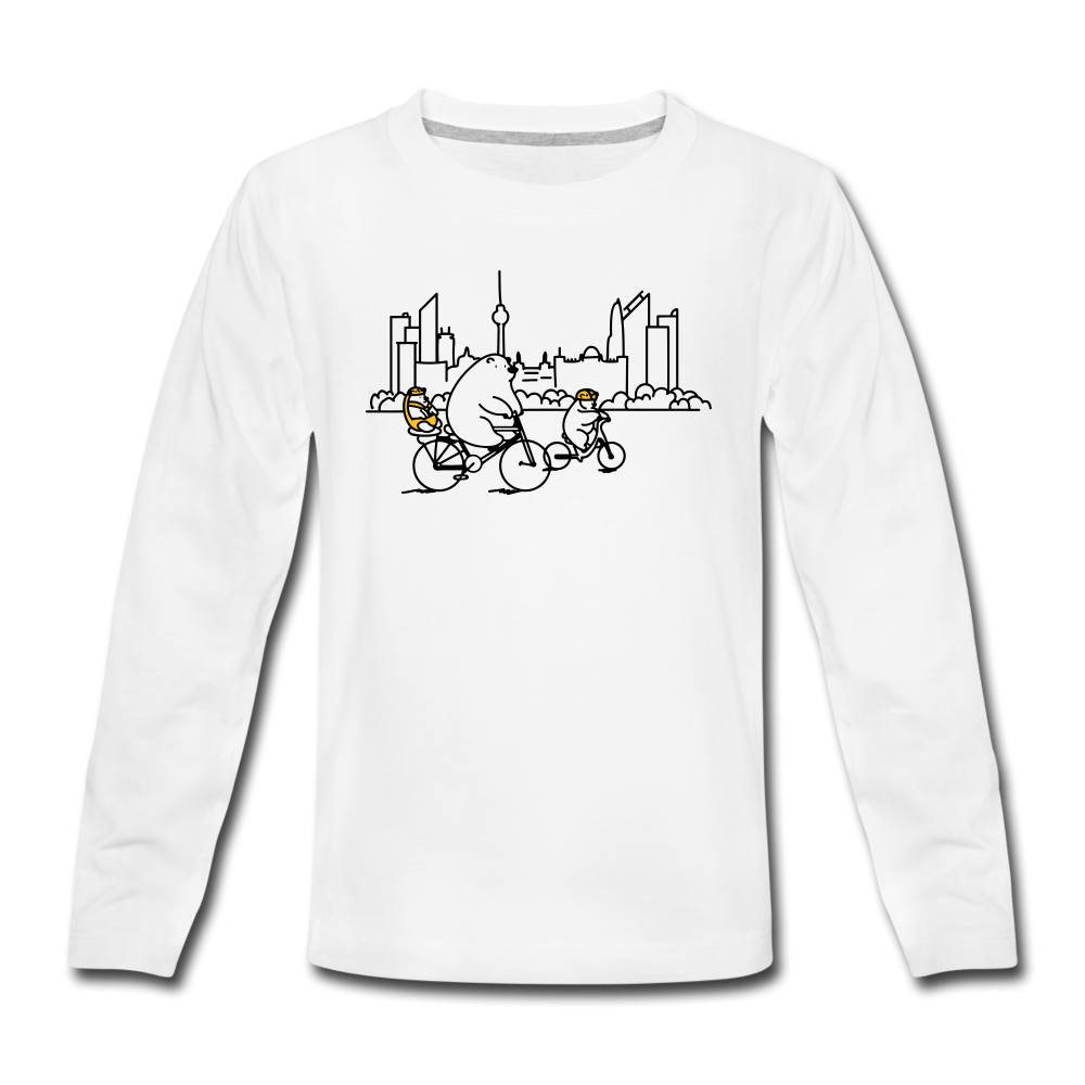 Fahrradtour Berlin - Teenager Langarmshirt - Weiß