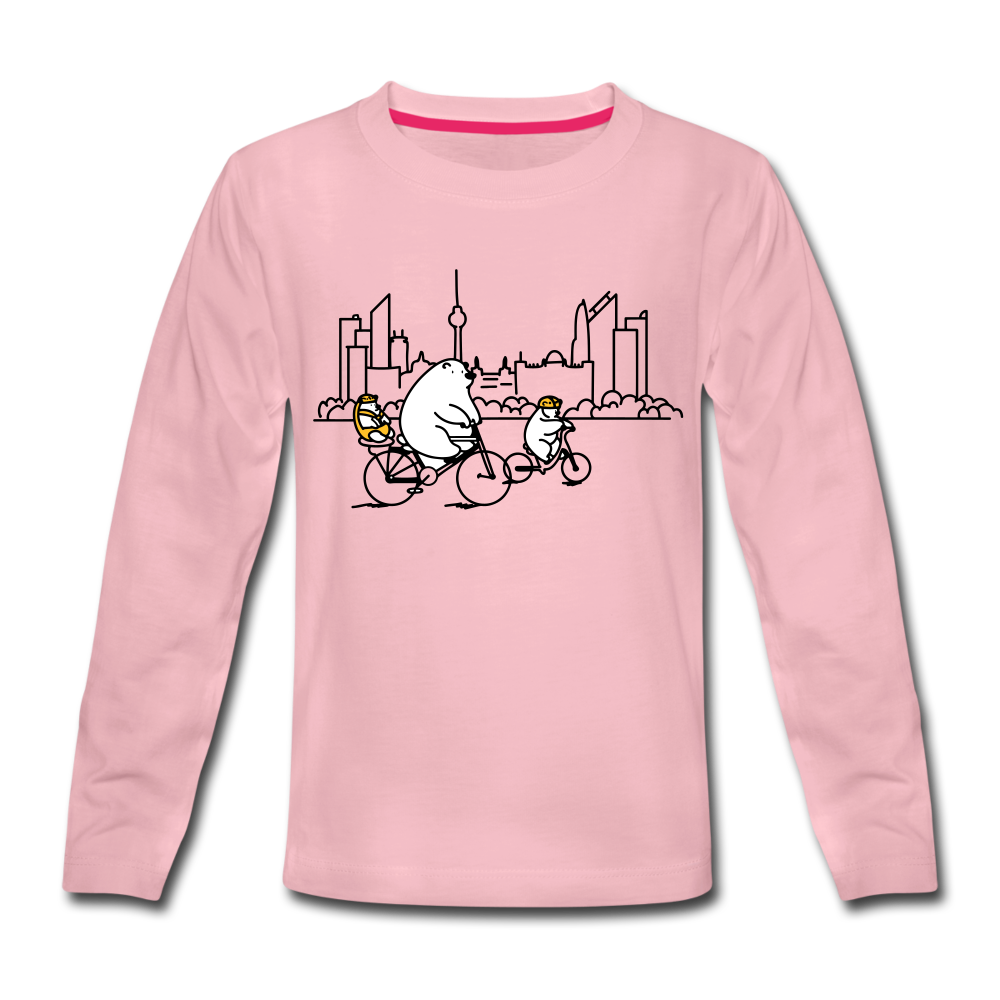 Fahrradtour Berlin - Kinder Langarmshirt - Hellrosa