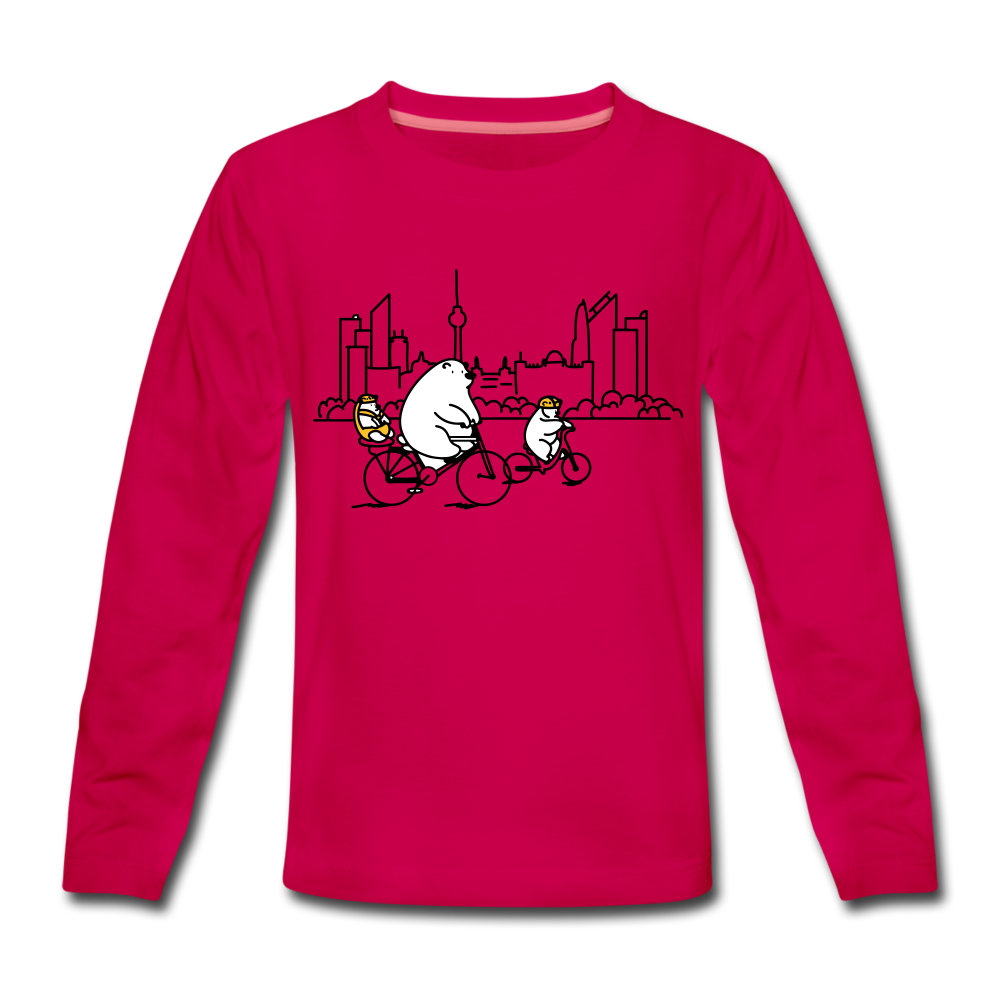 Fahrradtour Berlin - Kinder Langarmshirt - dunkles Pink