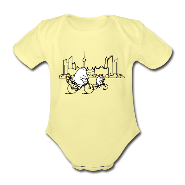 Fahrradtour Berlin - Bio-Kurzarmbody - Hellgelb