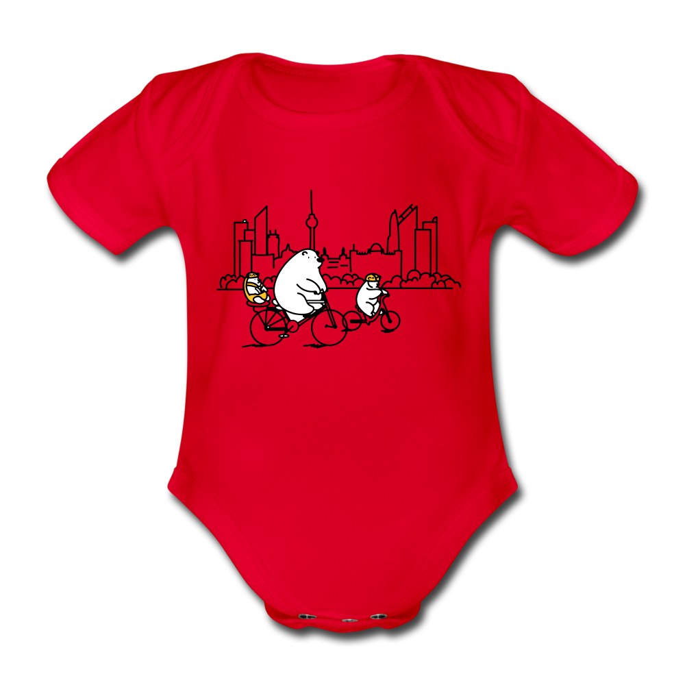 Fahrradtour Berlin - Bio-Kurzarmbody - Rot