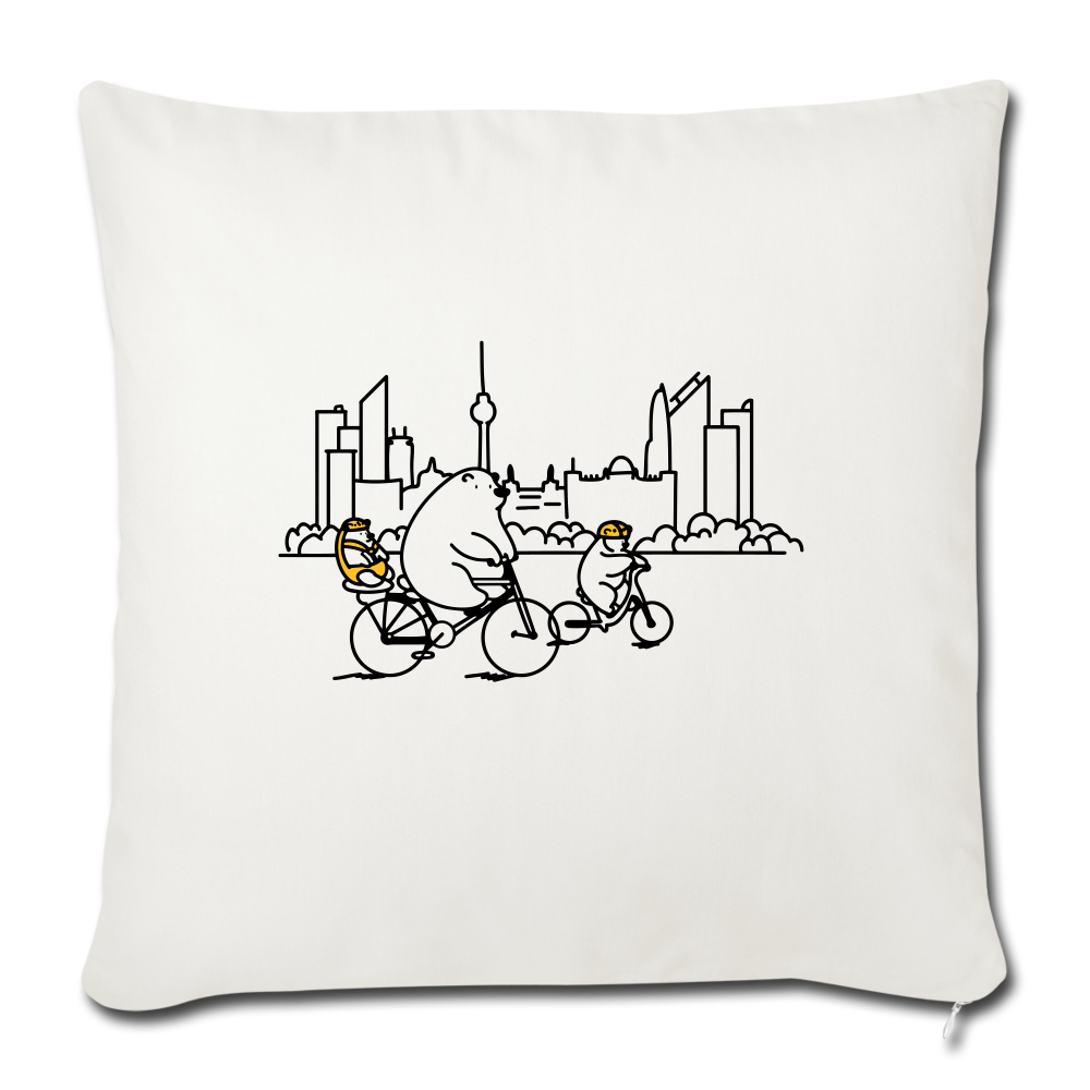 Fahrradtour Berlin - Sofakissen mit Füllung (45 x 45 cm) - Naturweiß