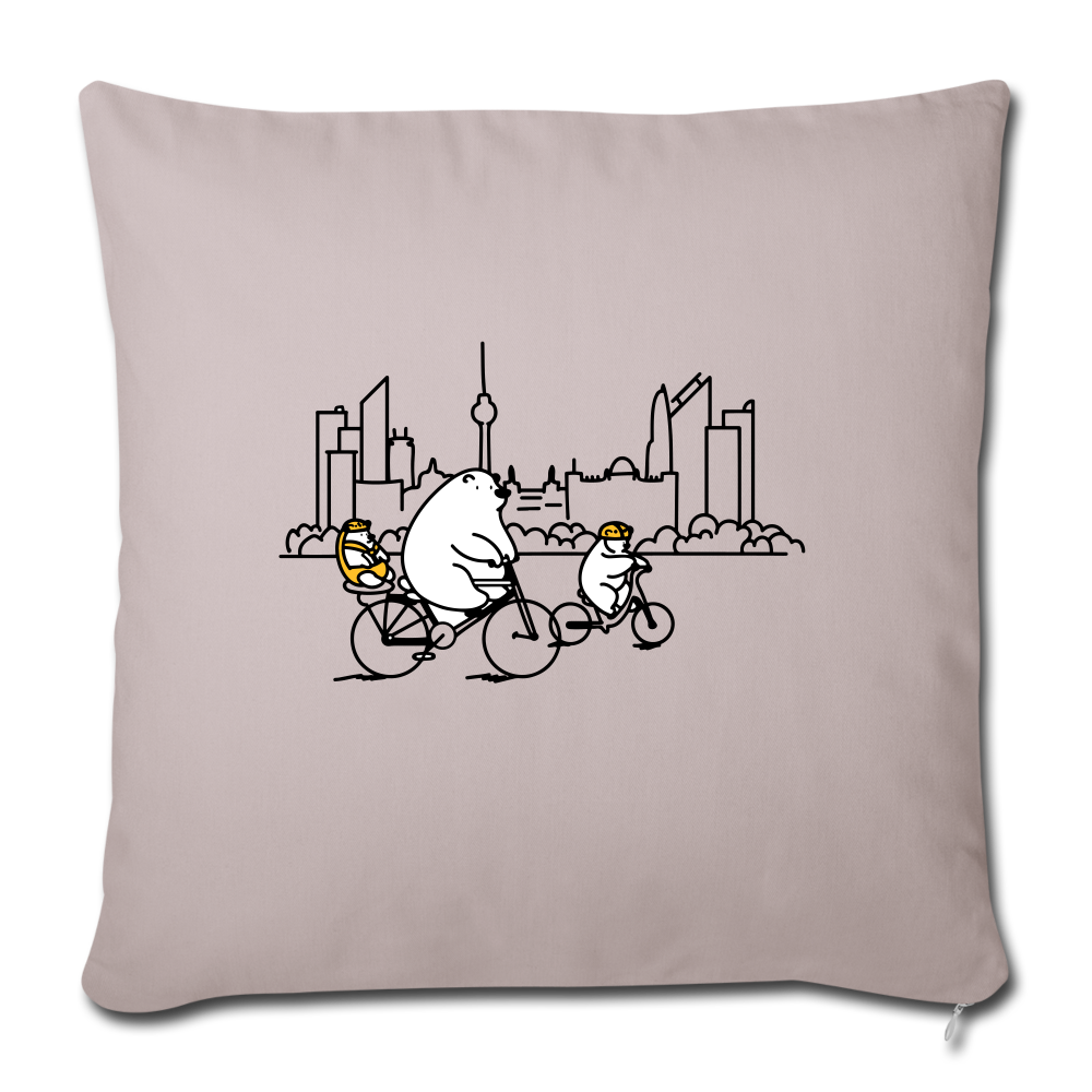 Fahrradtour Berlin - Sofakissen mit Füllung (45 x 45 cm) - helles Taupe