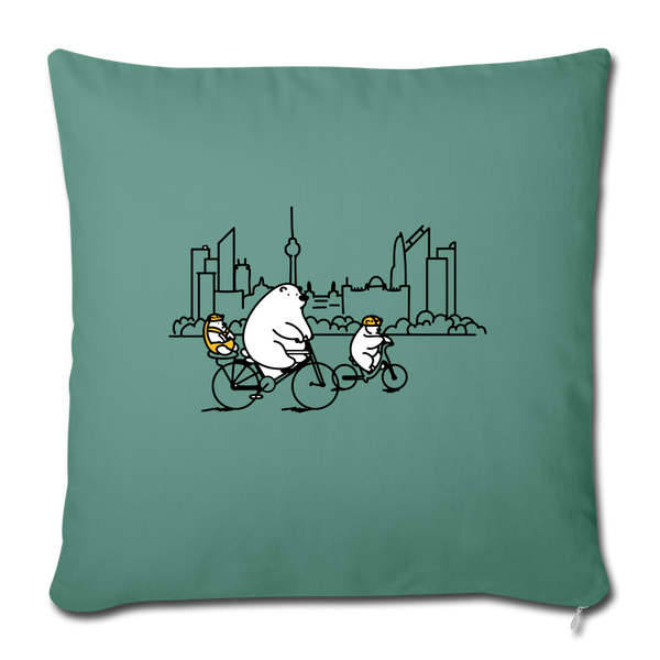 Fahrradtour Berlin - Sofakissen mit Füllung (45 x 45 cm) - Tanngrün