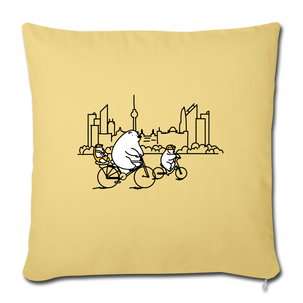 Fahrradtour Berlin - Sofakissen mit Füllung (45 x 45 cm) - Hellgelb