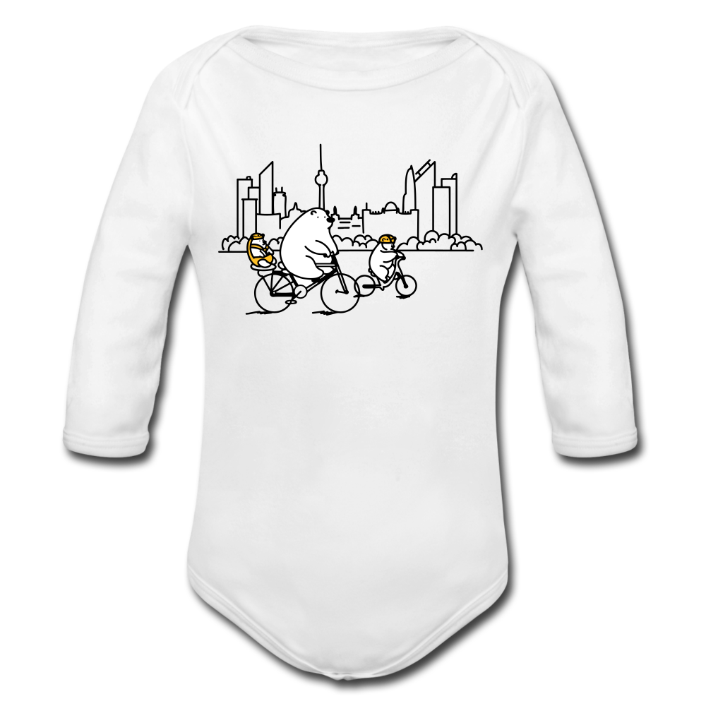 Fahrradtour Berlin - Bio-Langarmbody - Weiß