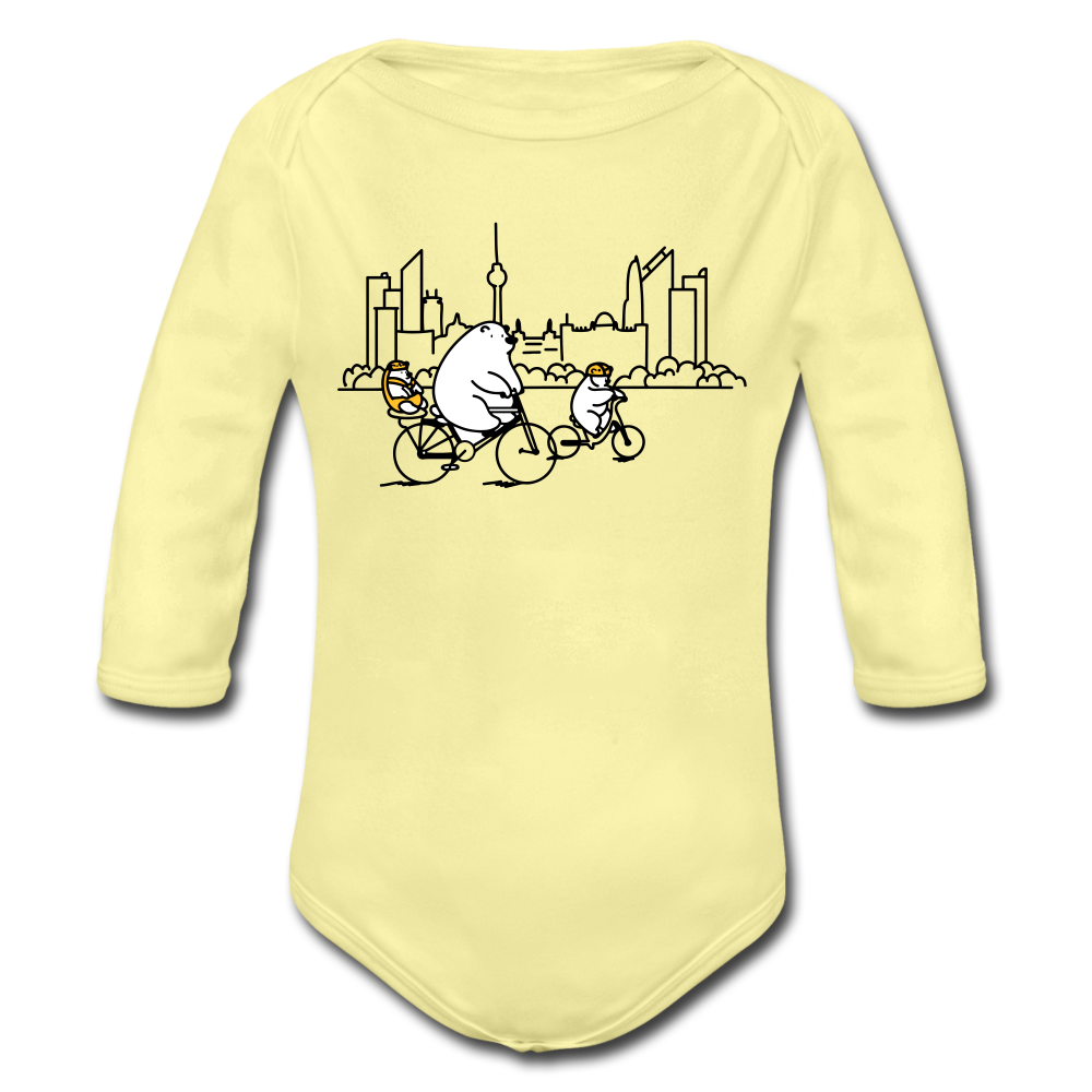 Fahrradtour Berlin - Bio-Langarmbody - Hellgelb